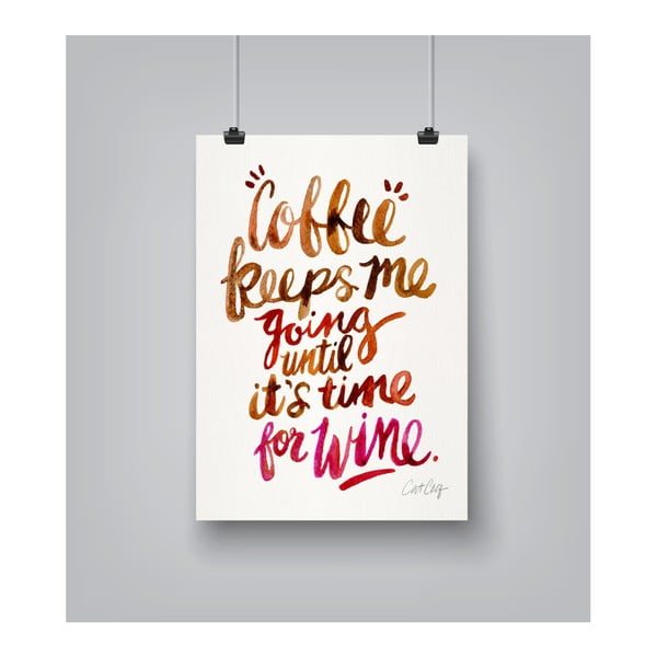Coffee and Wine poszter, 30 x 42 cm - Americanflat