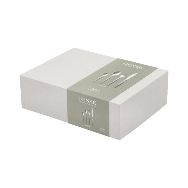 Ezüstszínű rozsdamentes acél evőeszköz készlet 16 db-os Twist – Gense-image-3