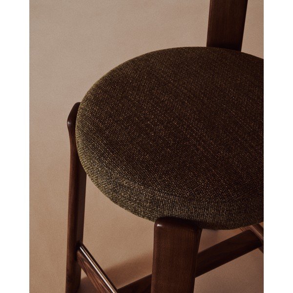 Zöld-sötét natúr színű kőrisfa bárszék (ülésmagasság 65 cm) Granite – Kave Home-image-3