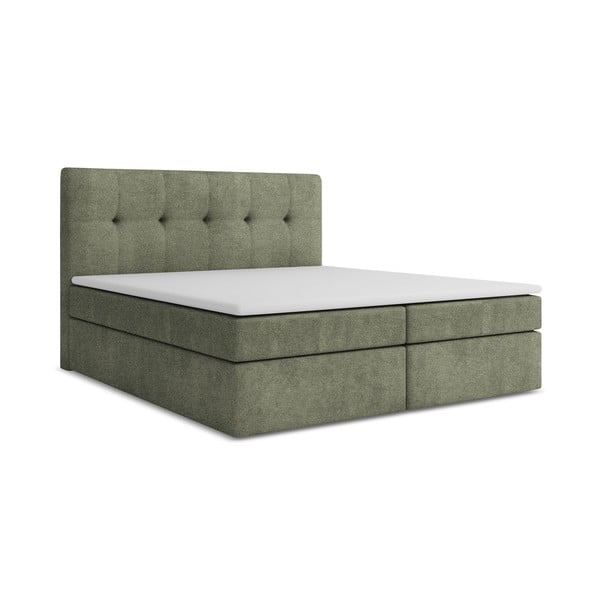 Zöld ágyneműtartós boxspring ágy 140x200 cm Palta – Makamii