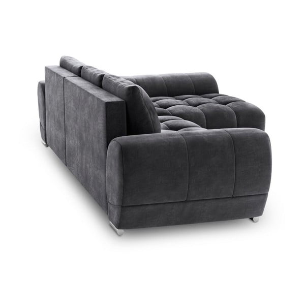Nuage sötétszürke kinyitható sarokkanapé bársony kárpittal, jobb oldali - Windsor & Co Sofas-image-3
