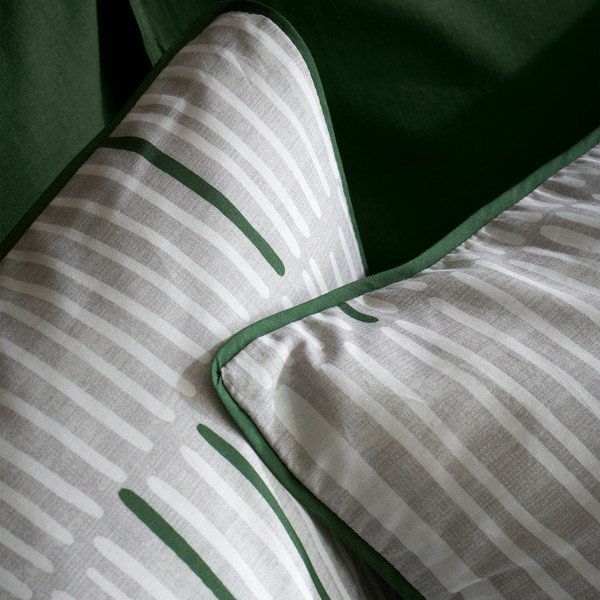 Zöld-szürke egyszemélyes pamut ágyneműhuzat 135x200 cm Camden Stripe – Content by Terence Conran-image-3