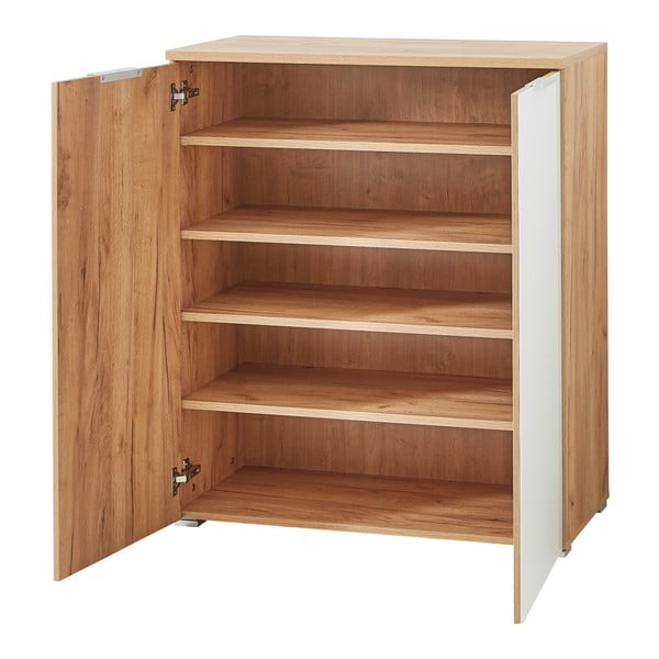 Fehér cipőtartó tölgyfa dekorral Telde - Germania-image-3