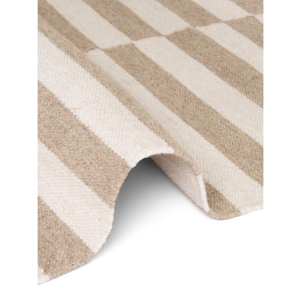 Fehér-világosbarna kétoldalas-kézi szövésű gyapjú szőnyeg 80x150 cm Vika – Hanse Home-image-4