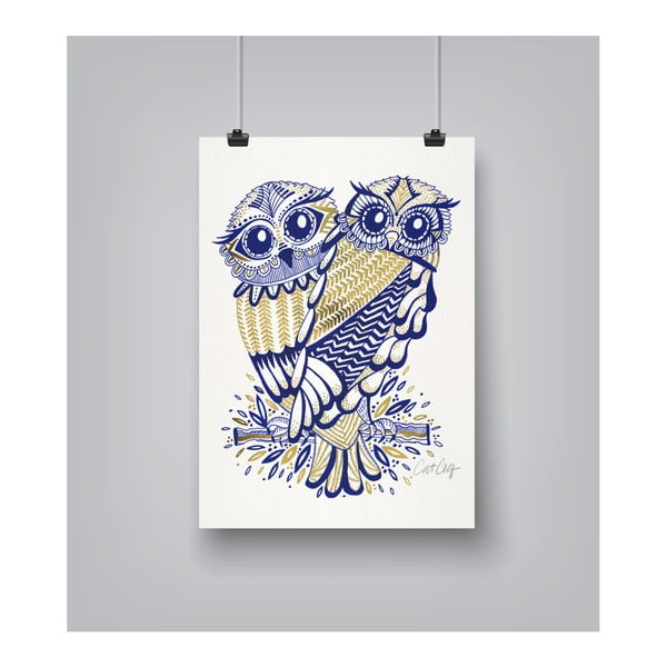 Inked Owls by Cat Coquillette 30 x 42 cm-es plakát