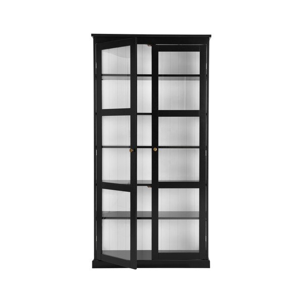 Fekete MDF tálalószekrény 98x193x34 cm Wilma – Ellos Home-image-4