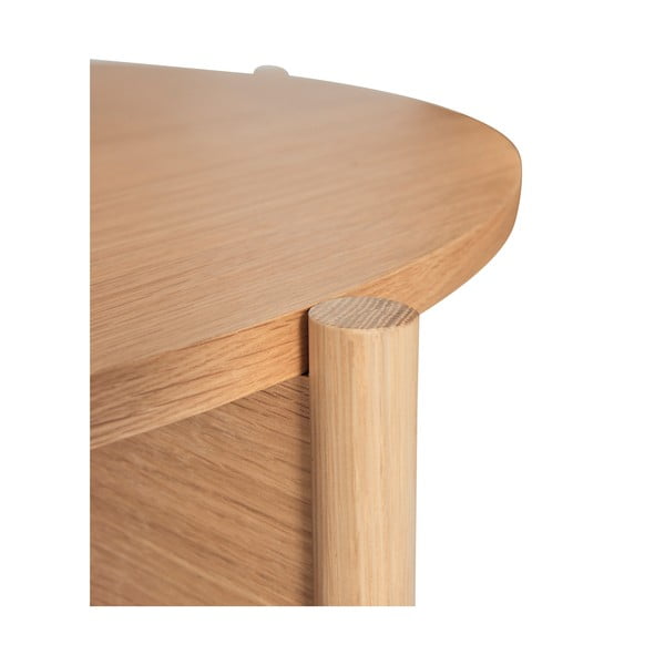 Natúr színű kerek dohányzóasztal tölgyfa dekorral ø 86 cm Heritage – Hübsch-image-3