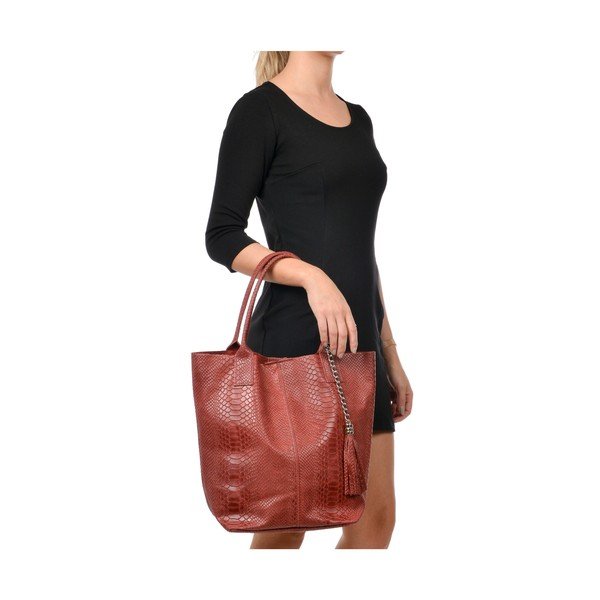 Lola piros bőr shopper táska - Renata Corsi-image-4