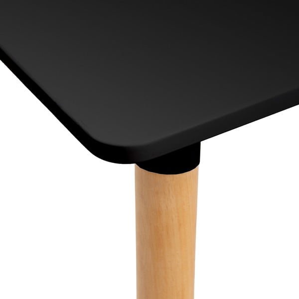 Fekete étkezőasztal fekete asztallappal 80x120 cm – Casa Selección-image-1