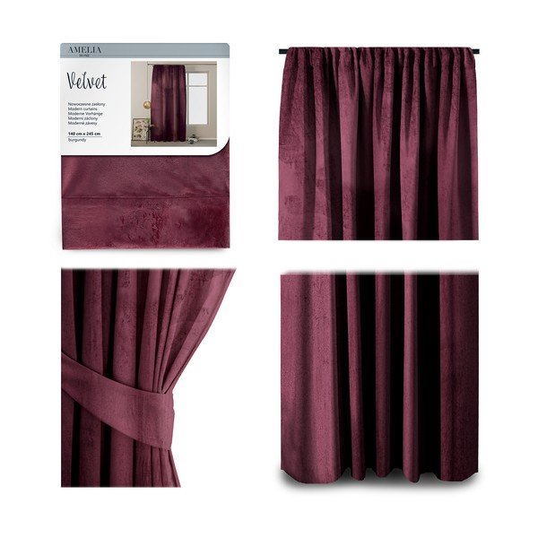 Velvety lila bársonyfüggöny, 245 x 140 cm - AmelieHome-image-1