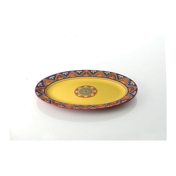 Színes kerámia tányér, 37 x 26 cm - Brandani