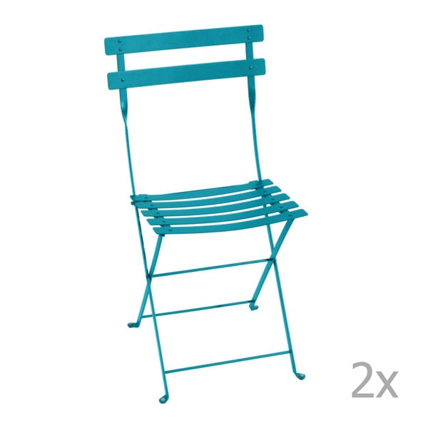 Bistro kék összecsukható kerti szék szett, 2 db-os - Fermob
