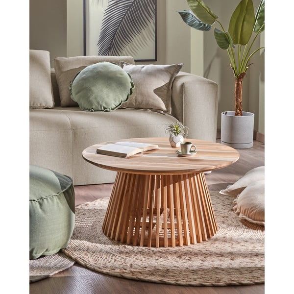 Irune teakfa dohányzóasztal, ⌀ 80 cm - Kave Home-image-2