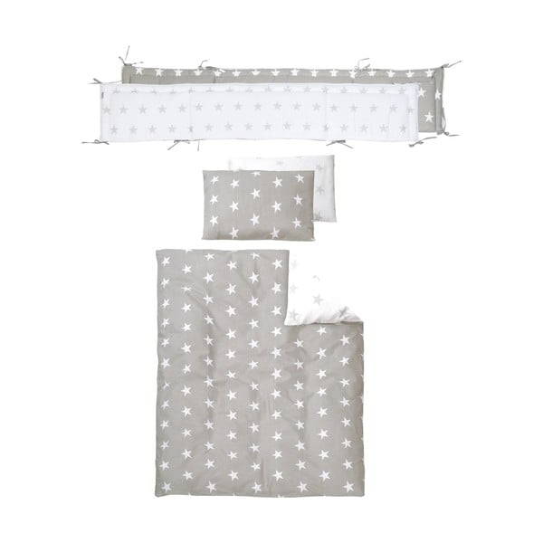 Fehér gurulós babaágy baldachinnal 60x120 cm Little stars – Roba-image-3