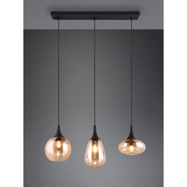 Fekete-narancssárga függőlámpa üveg búrával Lumina – Trio-image-1