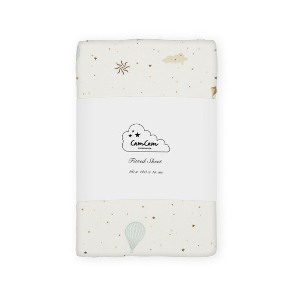 Elefántcsont színű gumis bio pamut gyerek lepedő babaágyhoz 60x120 cm Dreamland – Cam Cam Copenhagen