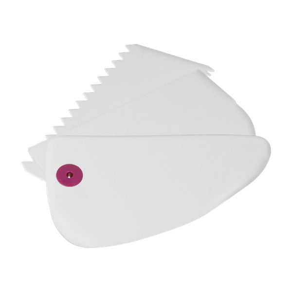 3 db-os fehér műanyag tortaspatula készlet - Metaltex-image-2