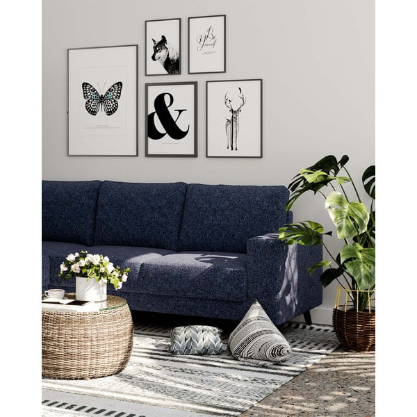 Sötétkék sarokkanapé (variálható) Fynn – Ghado-image-1