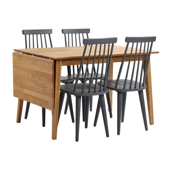 Filippa natúr tölgyfa étkezőasztal lehajtható asztallappal, 120 x 80 cm - Rowico-image-4