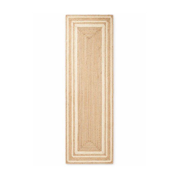 Krémszínű-natúr színű kétoldalas-kézi szövésű juta futószőnyeg 70x200 cm Jutta – Hanse Home-image-4