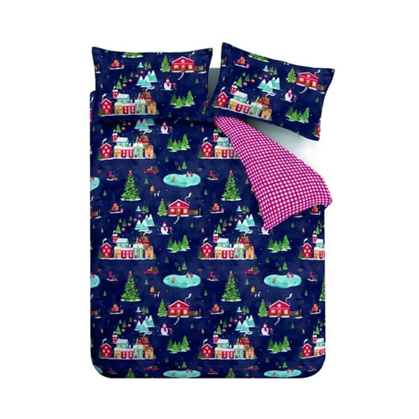 Kék kétszemélyes ágyneműhuzat 200x200 cm Ski Village – Catherine Lansfield
