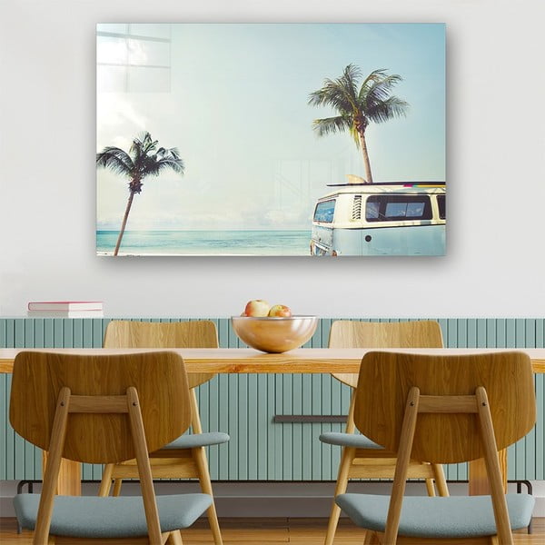 Üveg kép 100x70 cm Surf Van – Wallity-image-1