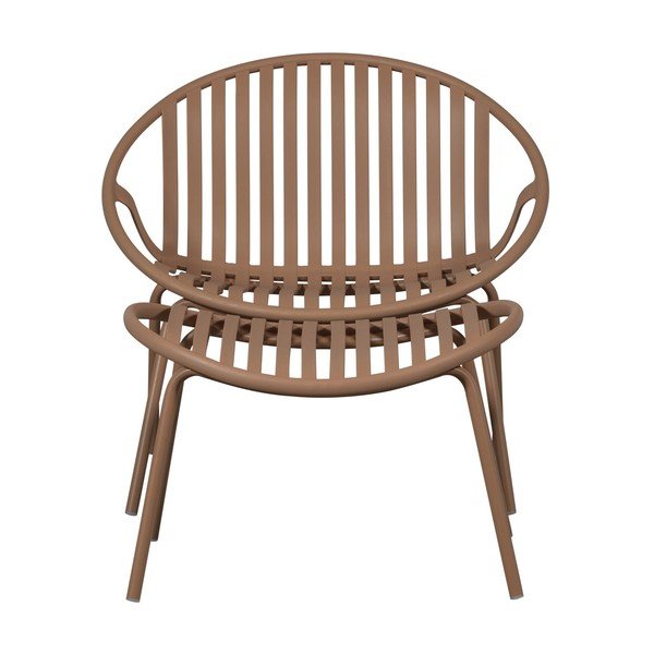 Rózsaszín műanyag kerti fotel lábtartóval Bruce – WOOOD-image-4