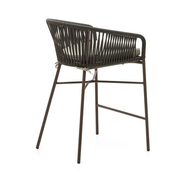 Zöld fém-párnázott kerti bárszék Yanet – Kave Home-image-4