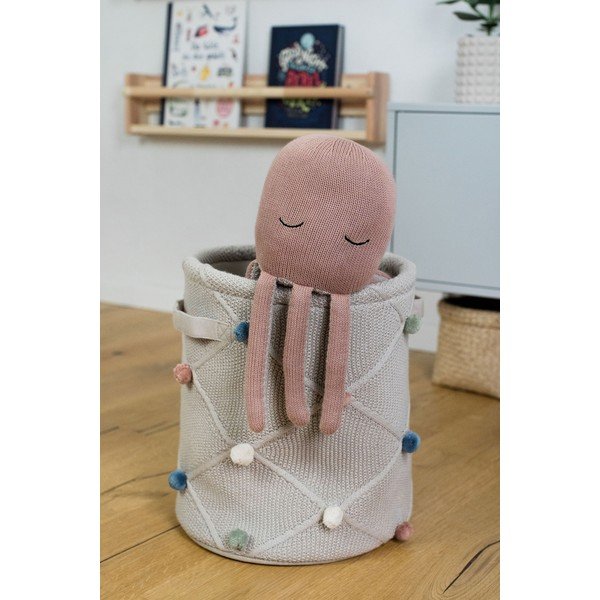 Világosbarna textil játéktároló kosár ø 30x35 cm Taupe – Kindsgut-image-3