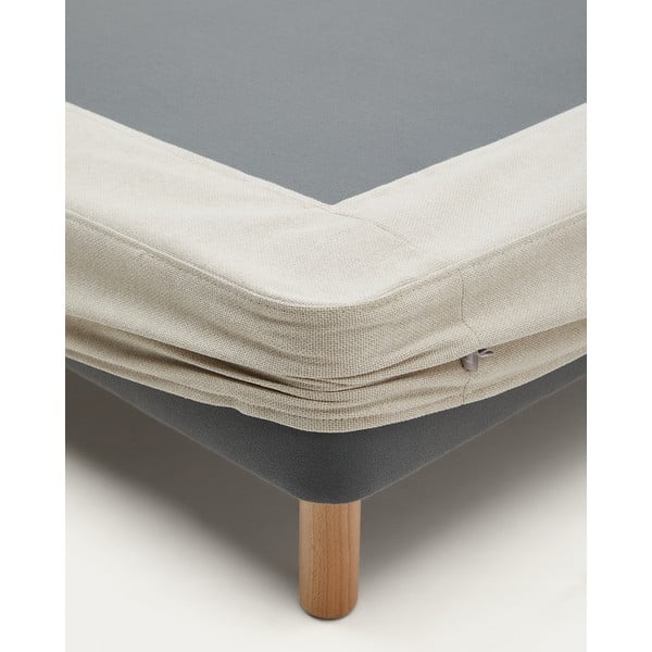 Bézs kárpitozott franciaágy 160x200 cm Ofelia – Kave Home-image-2