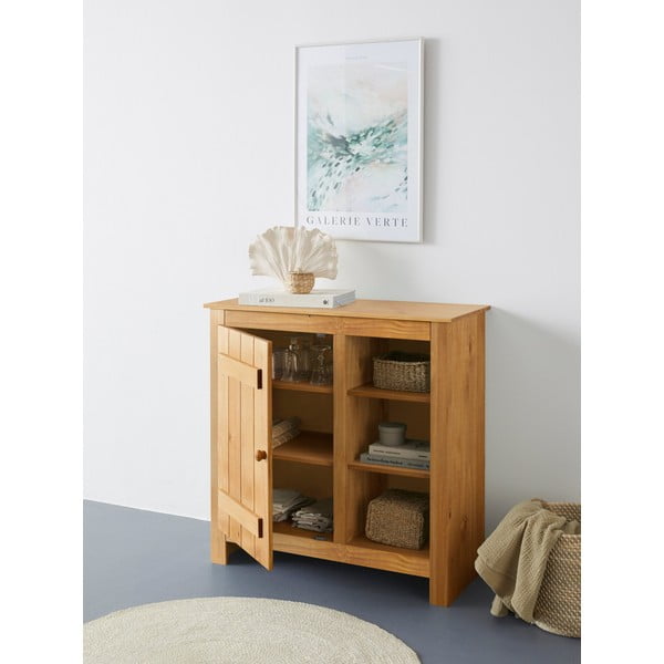 Natúr színű borovi fenyő szekrény 90x90 cm Bertram – Støraa-image-4