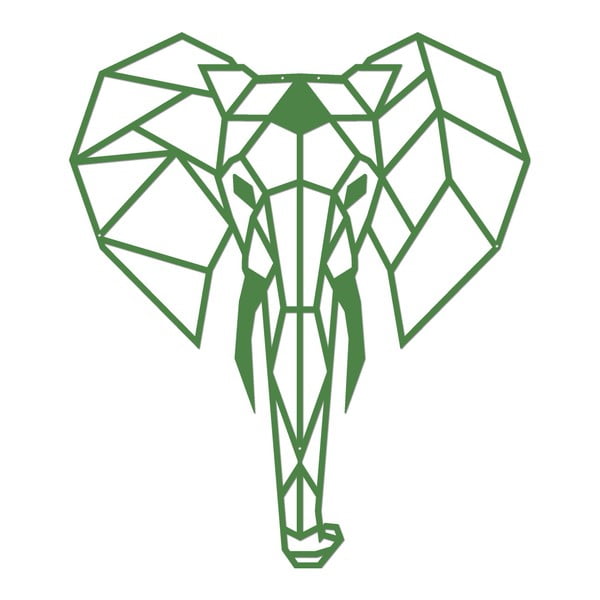 Elephant zöld, fém fali dekoráció