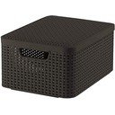Sötétbarna fedeles műanyag tárolódoboz 29x39x19 cm Style – Curver