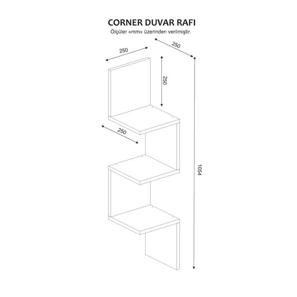 Corner fehér fali könyvespolc-image-3