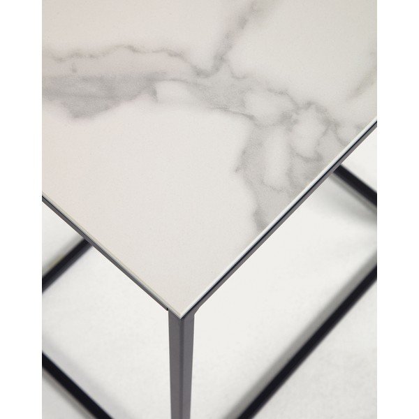 Tárolóasztal kerámia asztallappal 30x45 cm Rewena – Kave Home-image-3