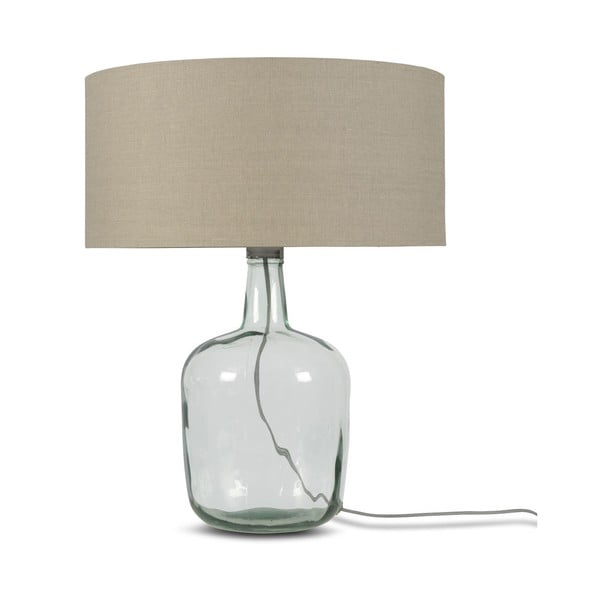 Murano asztali lámpa bézs lámpaernyővel, újrahasznosított üveg lámpatesttel, ⌀ 47 cm - Good&Mojo
