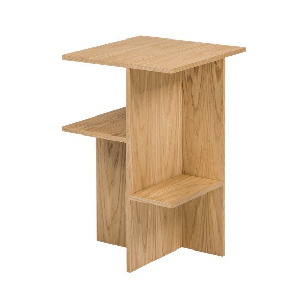 Natúr színű éjjeliszekrény tölgyfa dekorral Atik – noo.ma