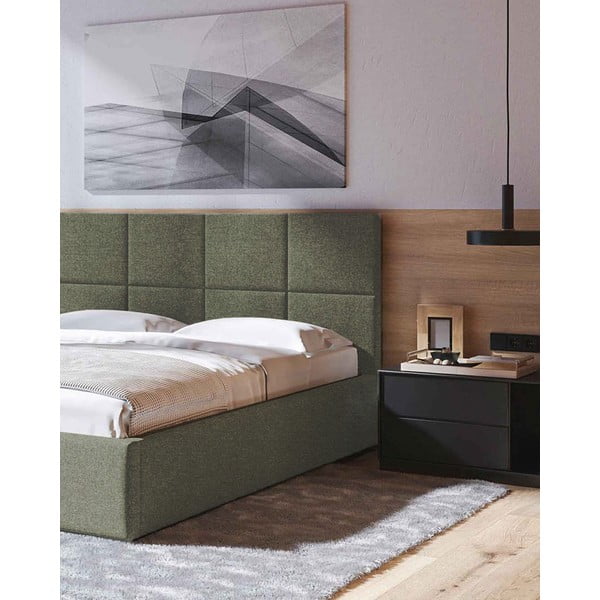 Zöld kárpitozott ágyneműtartós franciaágy ágyráccsal 140x200 cm Bufo – MESONICA-image-4