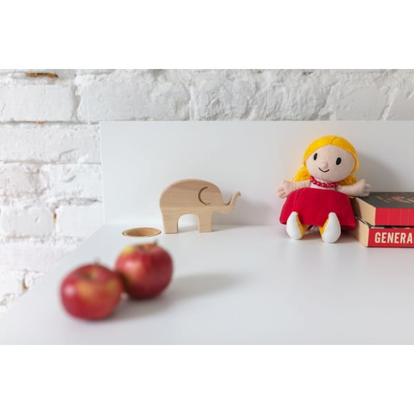 Luka fehér íróasztal kőrisfa lábakkal, hossz 85 cm - Ragaba-image-1