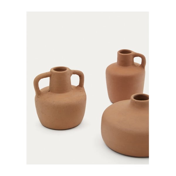 Narancssárga terrakotta váza készlet 3 db-os (magasság 6 cm) Sofra – Kave Home-image-2