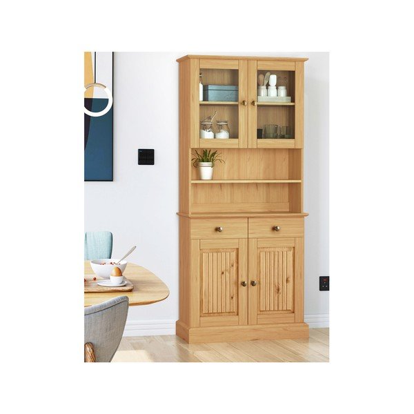 Natúr színű borovi fenyő tálalószekrény 181x34 cm Mille – Støraa-image-1