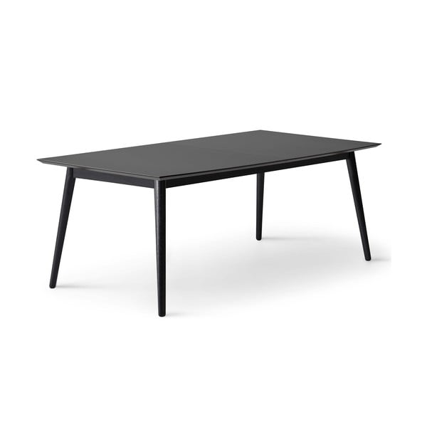 Fekete bővíthető étkezőasztal fekete asztallappal 100x210 cm Meza – Hammel Furniture