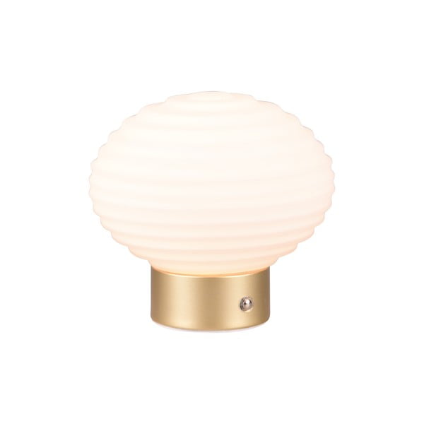 Fehér-aranyszínű LED dimmelhető asztali lámpa üveg búrával (magasság 14,5 cm) Earl – Reality-image-2