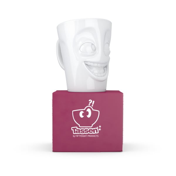 Fehér 'vigyorgó' porceláncsésze füllel, 350 ml - 58products-image-2
