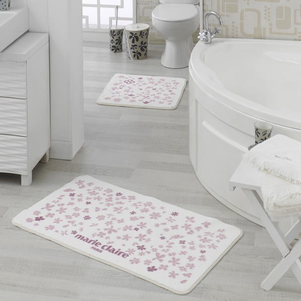 Delight rózsaszín-fehér fürdőszobai kilépő, 2 darab