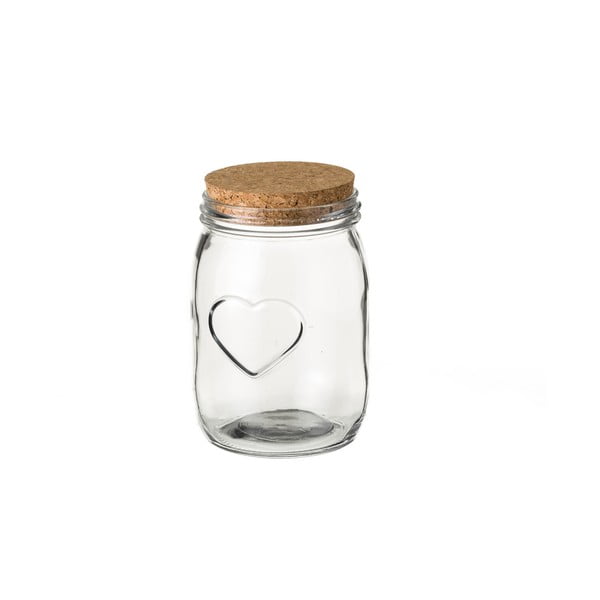 Heart tároló üvegből, parafa fedéllel, ⌀ 11,2 cm - Unimasa