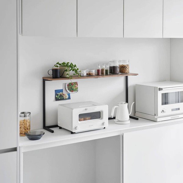 Fehér-natúr színű fa kiegészítő polc 28,5x8,5 cm Tower – YAMAZAKI-image-1