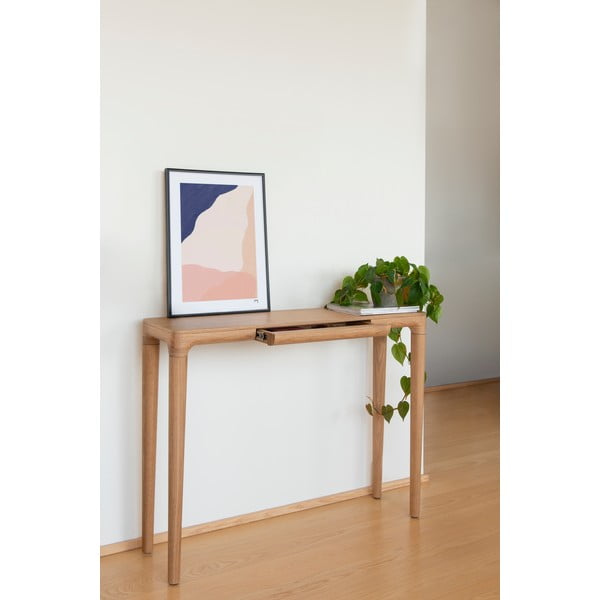 Natúr színű tölgyfa konzolasztal 12x110 cm Heart'n'Soul – UMAGE-image-1