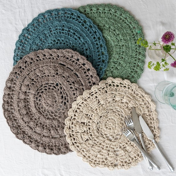 Pamutkeverék tányéralátét ø 35 cm Crochet – Rex London-image-1