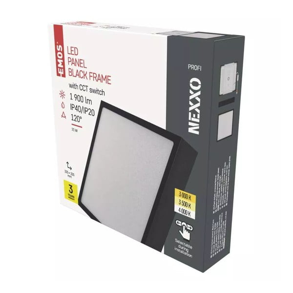 Matt fekete LED mennyezeti lámpa 22.5x22.5 cm Nexxo – EMOS-image-1